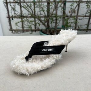 Coperni Black and White Furry Heels